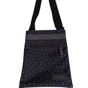 Dakine “Jive” Crossbody Bag Black Canvas w/ Geometric Designs Travel Hiking